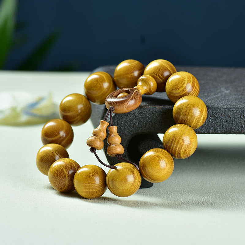 Women's & Men's Natural Gold Sandalwood Beads Fashion Collectible Artsy Bracelet