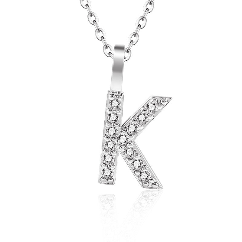 Diamond Inlaid Zircon English Letter Female Pendants