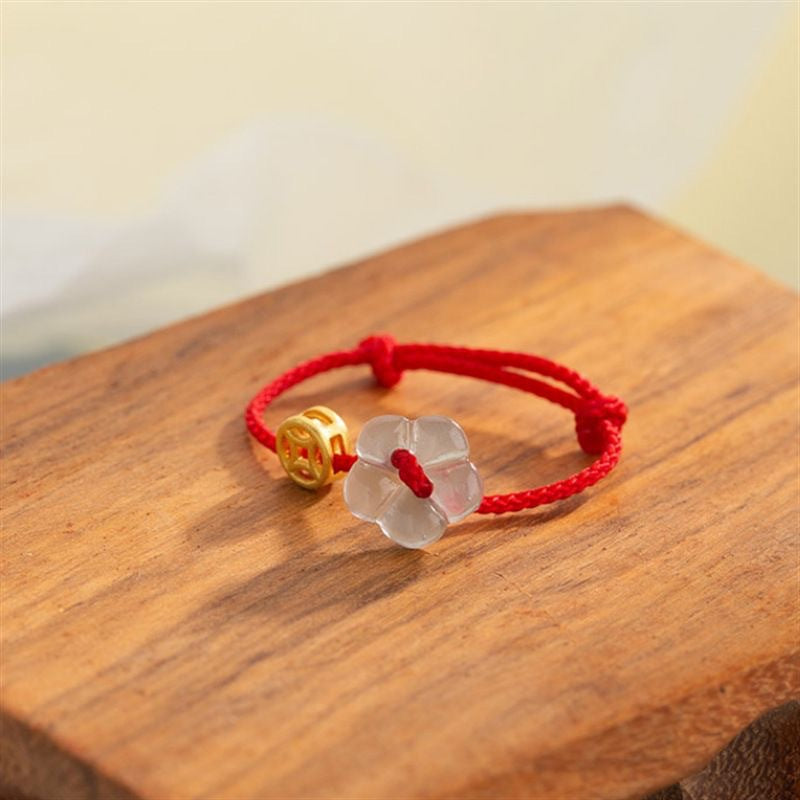 Flower Hand-woven Coin Braid Rope Niche Rings