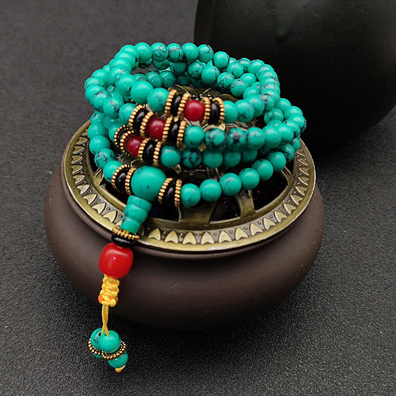 Women's & Men's Buddha Beads Turquoise Tibetan Optimization Tourist Bracelets