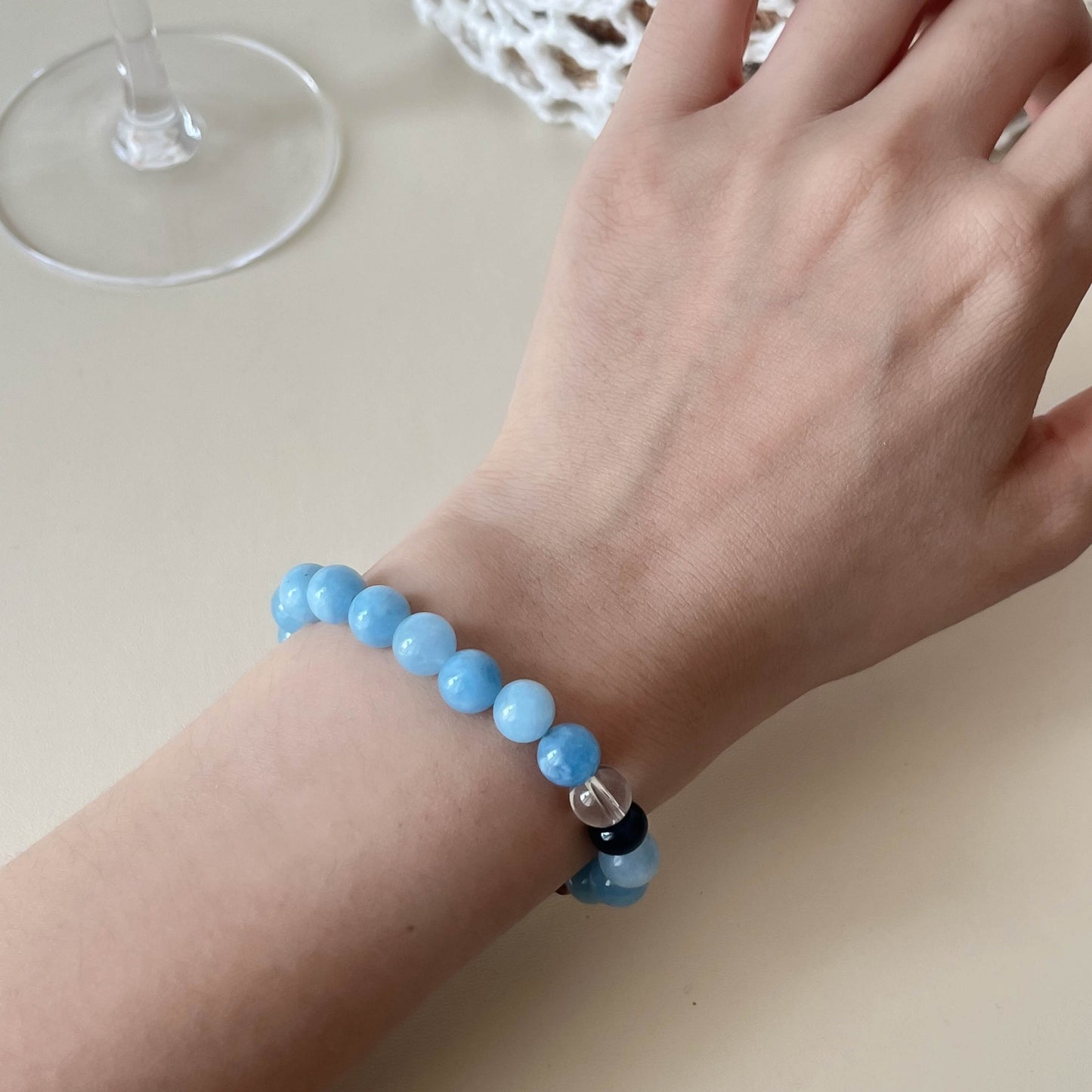 Women's Fashion Crystal Aquamarine Natural Stone Niche Bracelets