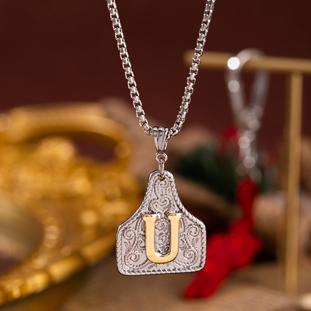 Women's Fashion English Letters Electroplated Copper For Design Personalized Clavicle Necklace