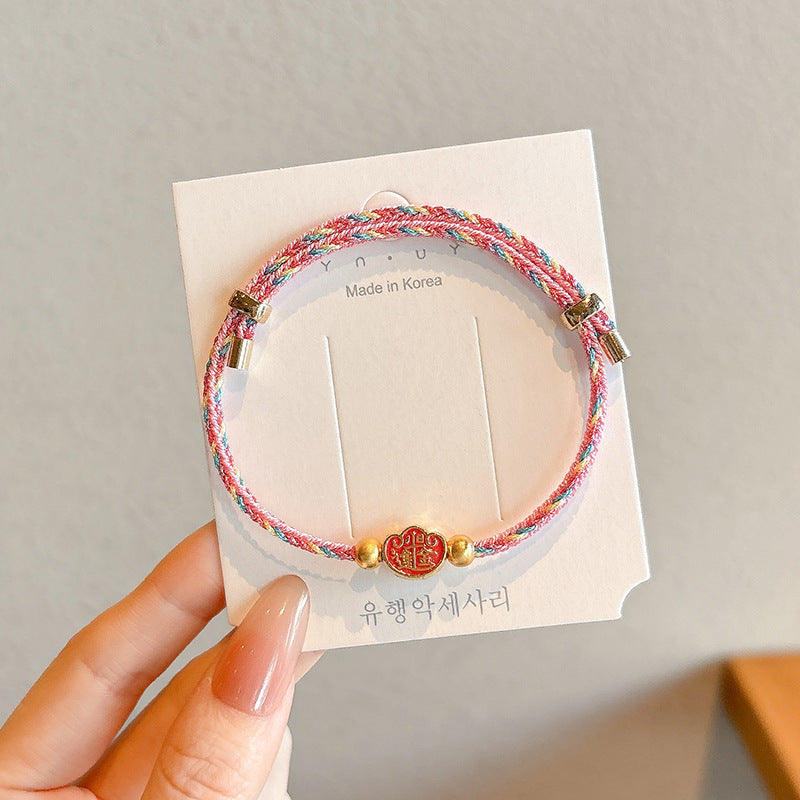 Small Gift Tassel Adjustable Red Rope Dragon Boat Festival Bracelet