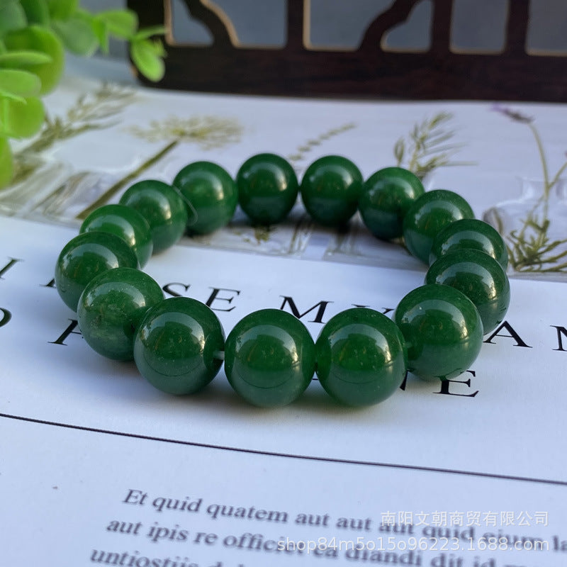 Women's & Men's Malay Jade Quartzite Round Beads Single Circle Stall Night Bracelet