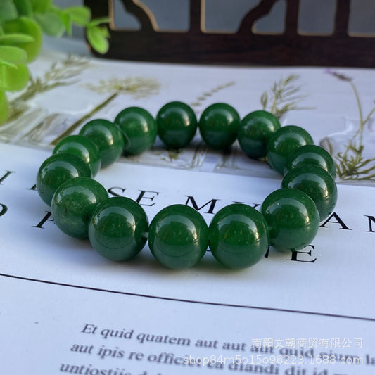 Women's & Men's Malay Jade Quartzite Round Beads Single Circle Stall Night Bracelet