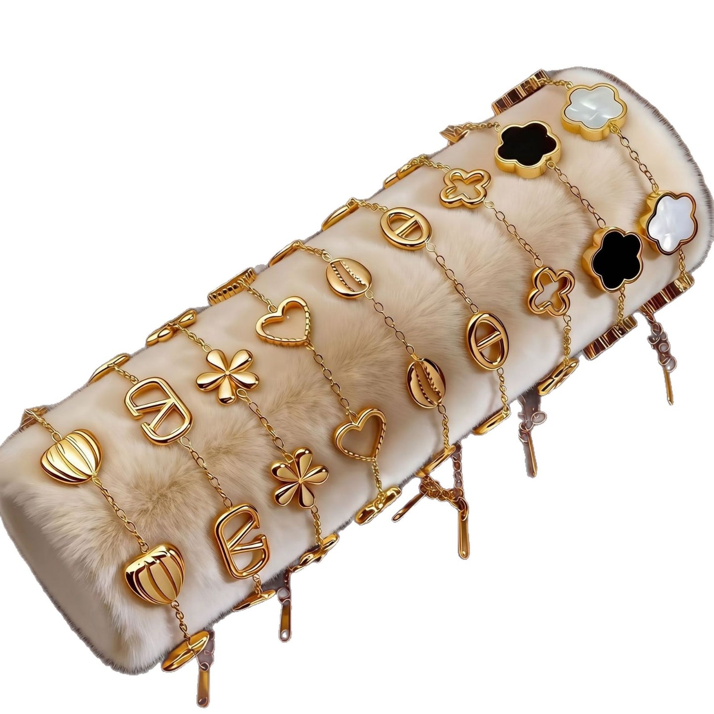 Stainless Steel Hollow Electroplated Pattern Female Bracelets
