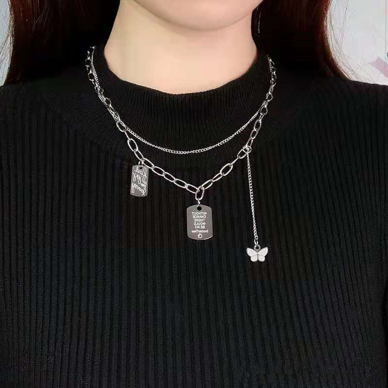 Women's & Men's Fashion Simple Titanium Steel Sweater Chain Personalized Hip Hop Necklace