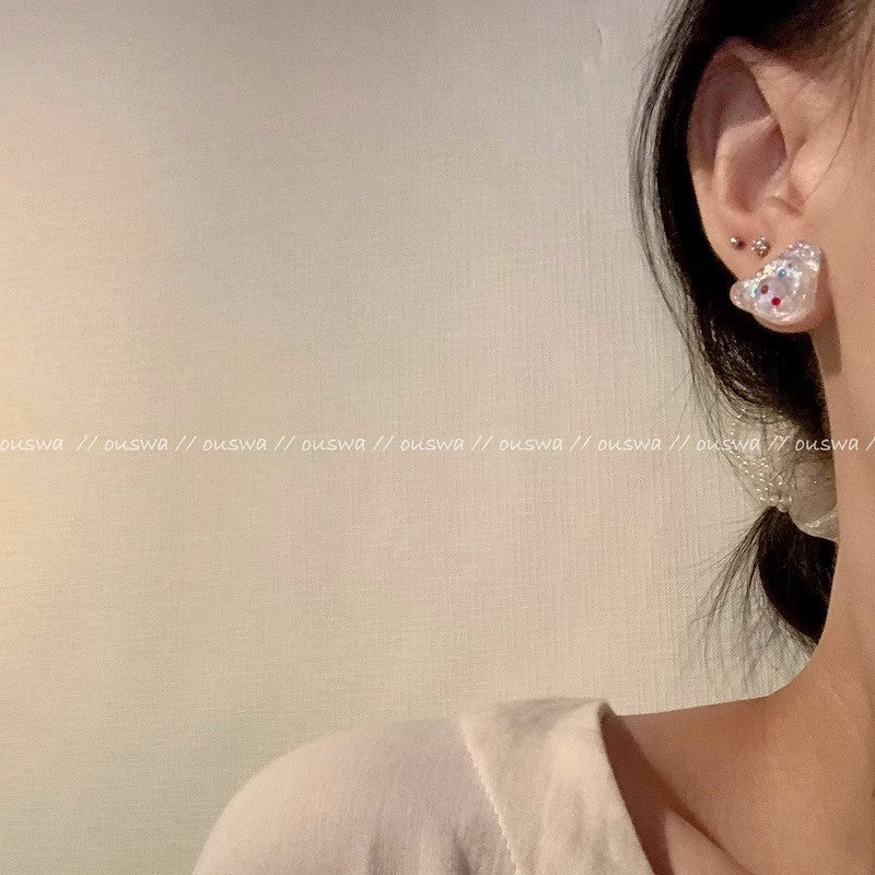 Delicate Pearl Crystal Eardrops Gentle Elegant Ear Buckle