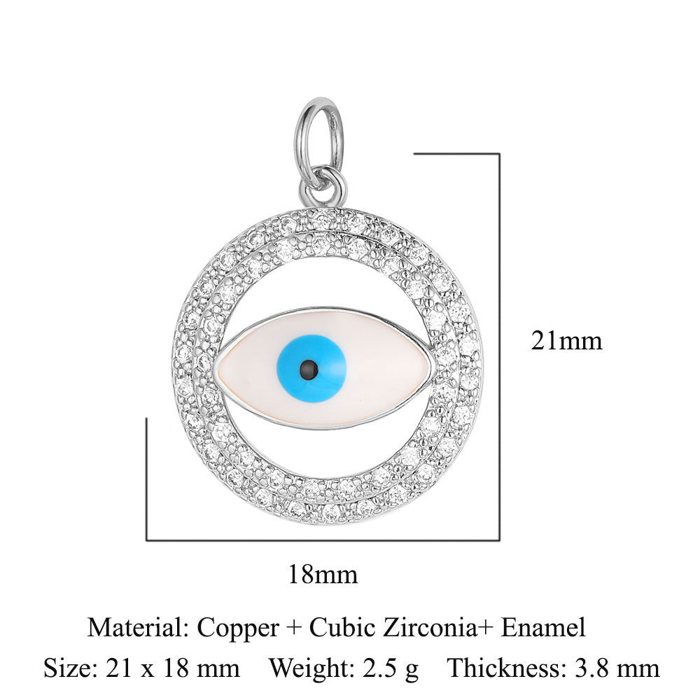 Devil's Eye Copper Zircon Ornament Accessories Pendants