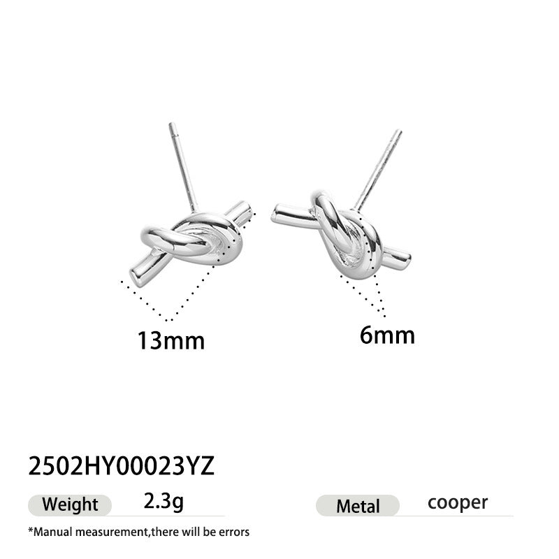 Twisted Flower Petite Niche Exquisite Retro High Sense Sier Pin Stud Earrings