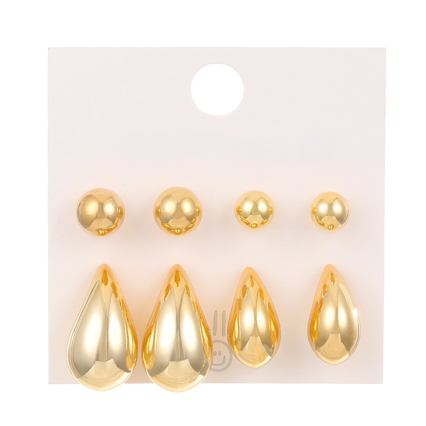 Alloy Retro Water Drop Ear Punk Simple Niche Glossy Teardrop Earrings