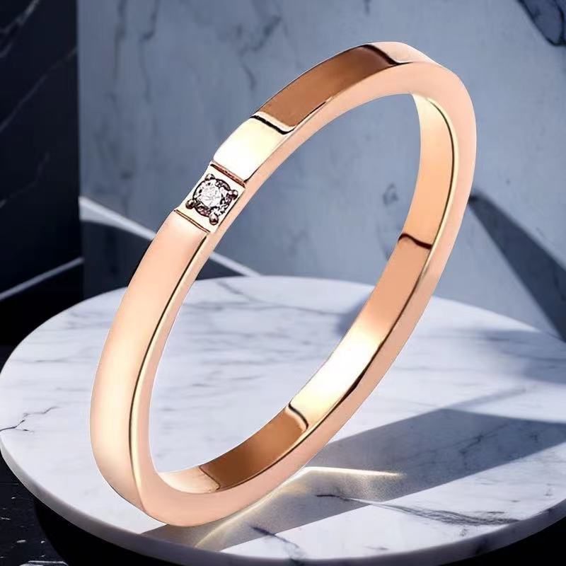Stainless Steel Female Niche Senior Affordable Luxury Style Ring