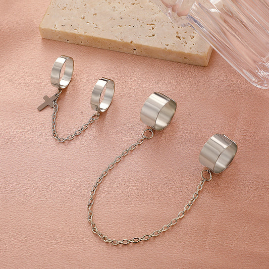 Wind Exaggerated Personalized Alloy Cross Switchable Index Rings