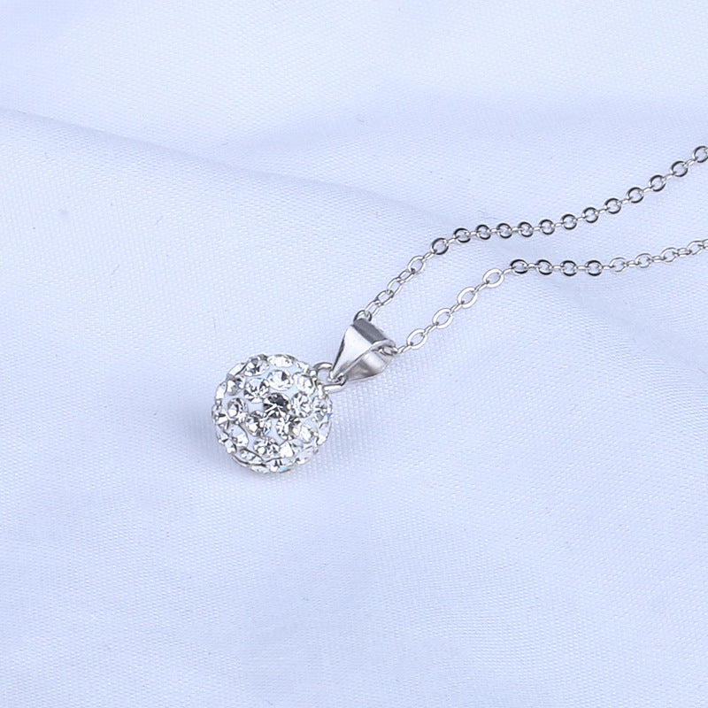 Sier Rhinestone Ball Crystal Full Diamond Mori Style Pendants