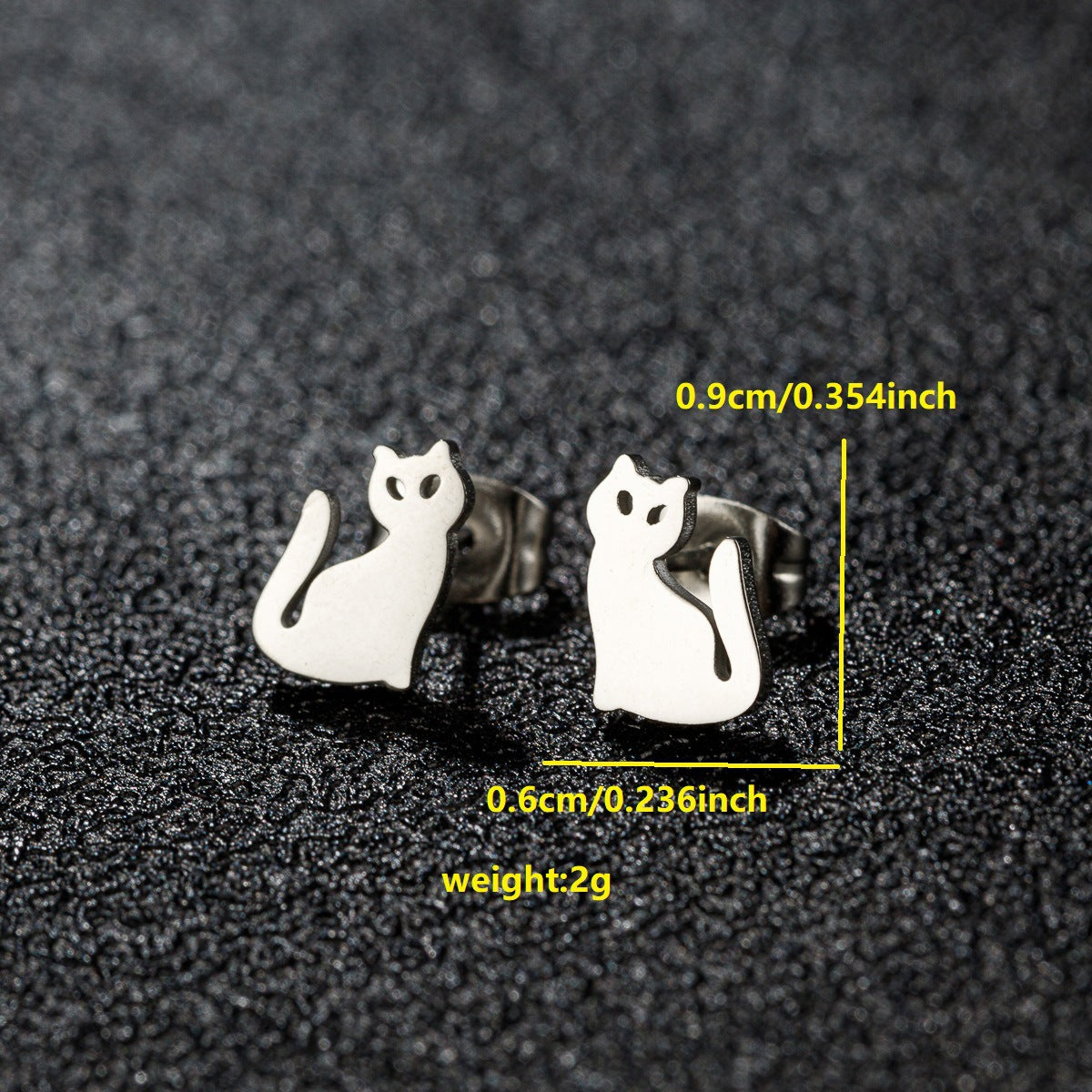 Small Animal Cat Plaid Bird Ear Geometry Stud Earrings