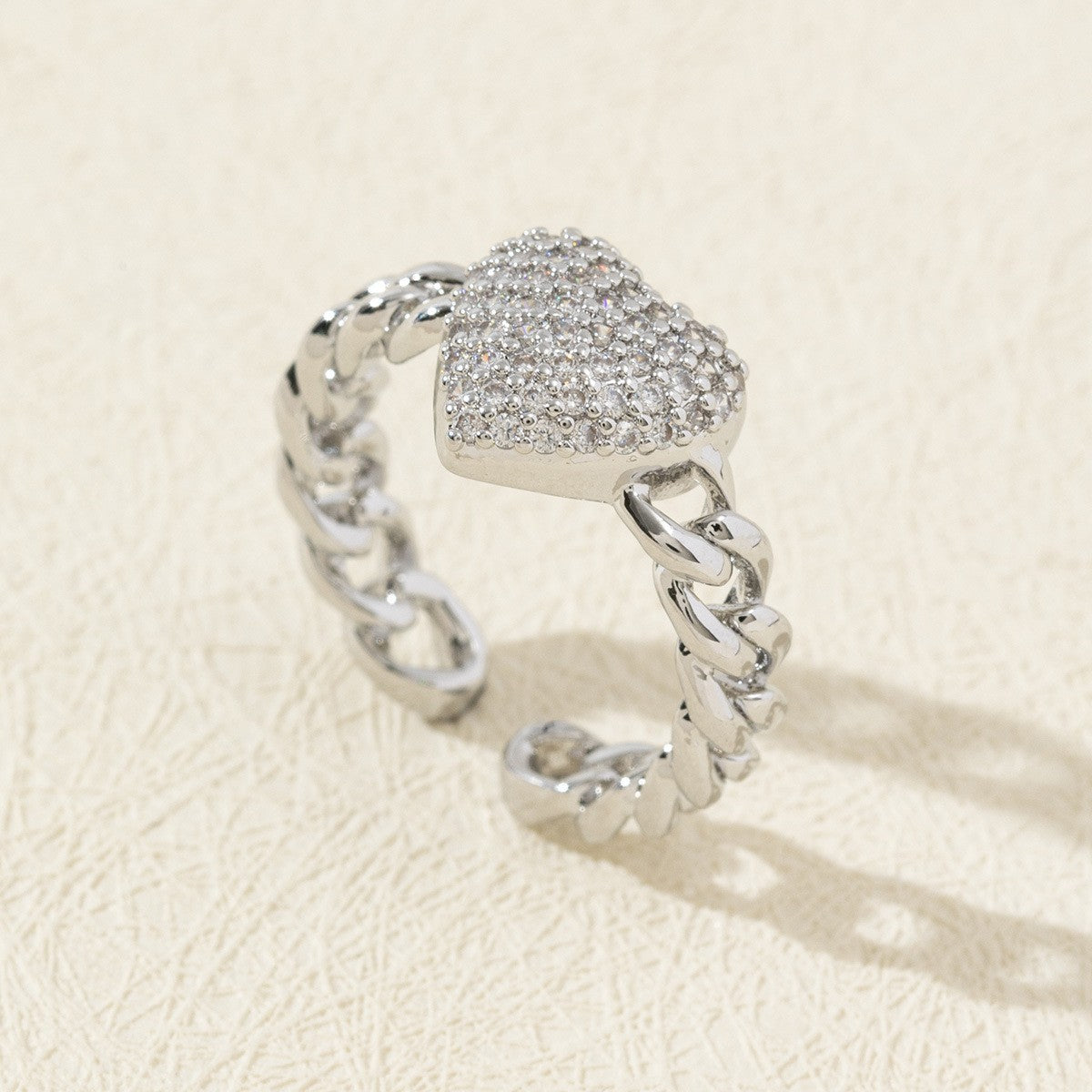 Cute Open Fashion Zircon Female Simple Ring