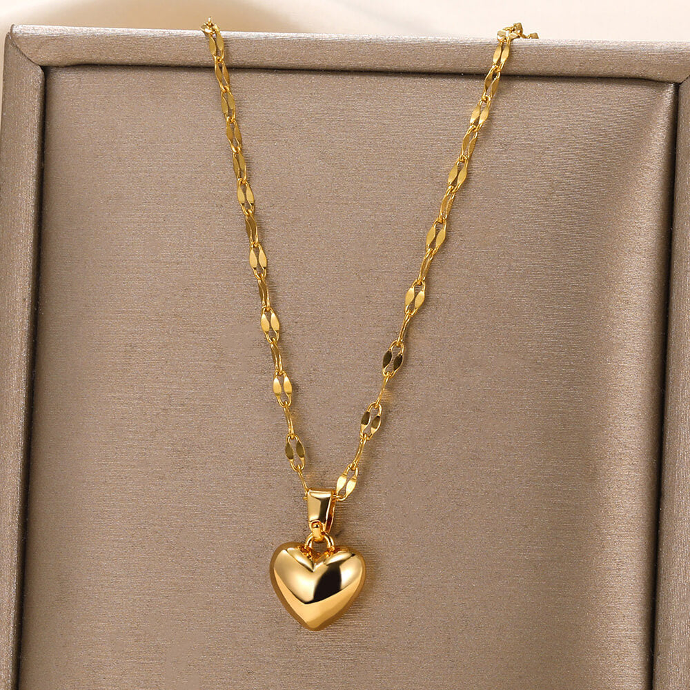 Simple Fashion Gold-plated Peach Heart Clavicle Chain Heart-shaped Necklace