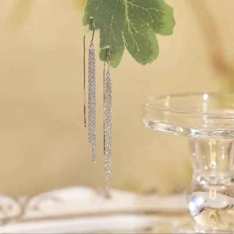 Opal Tassel Tide Chain Super Fairy Long Ear Line