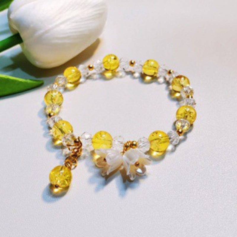 Female Aquamarine Gray Moonlight Natural Crystal Bracelet
