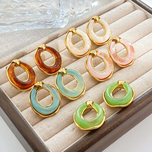Minimalist Design Resin Ear Fashion Personalized Stud Earrings