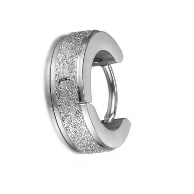 Stainless Steel Flat Ear Clip Simple Fashion Titanium Earrings