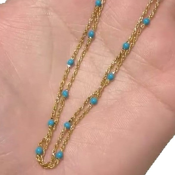 Flowers Chain Green Pine Thin Simple Necklaces