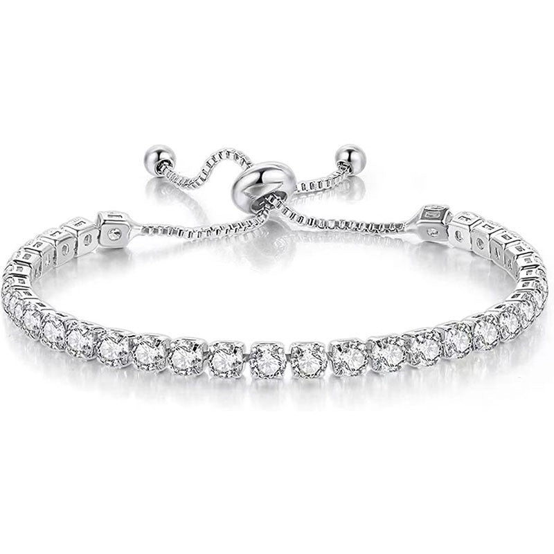 Suit Zircon Tennis Pull Single Row Diamond Bracelet
