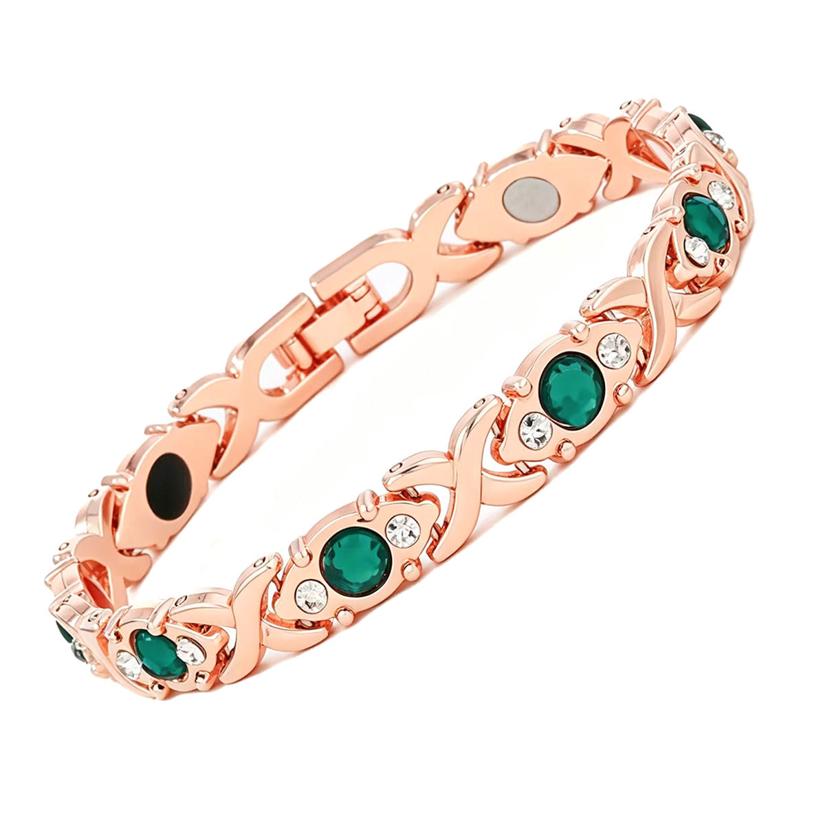 Women's Fashionable Rose Gold Magnet Large Version Bracelet