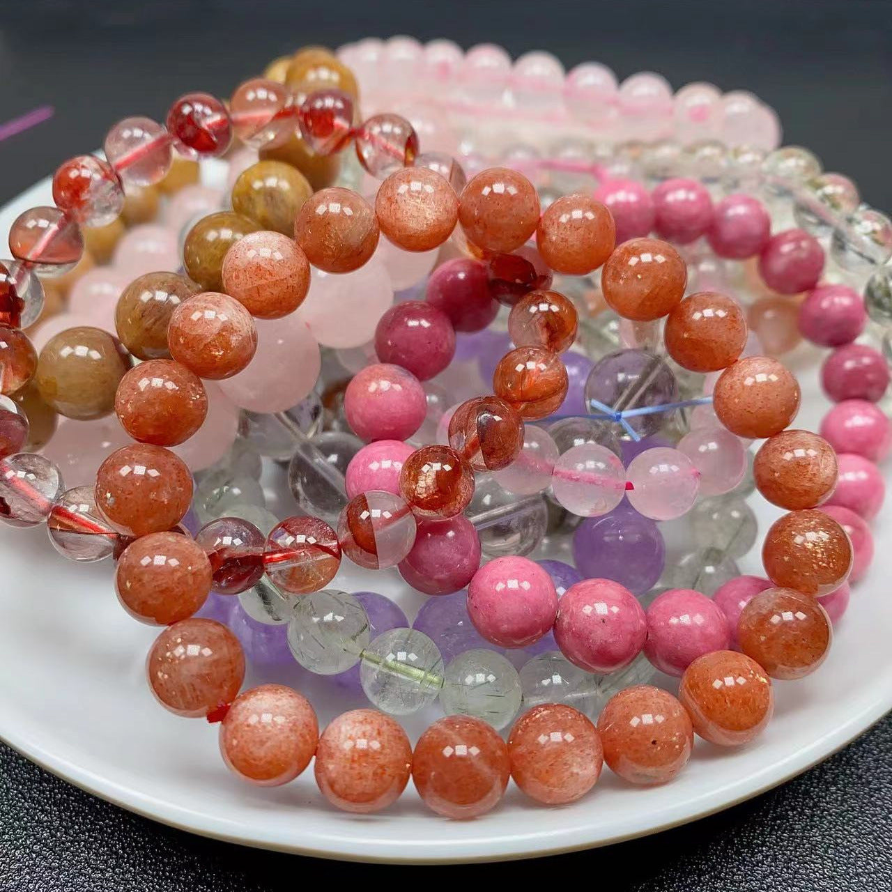 Citrine Garnet Agate Navy Blue Sapphire Red Rabbit Strawberry Black Bracelets