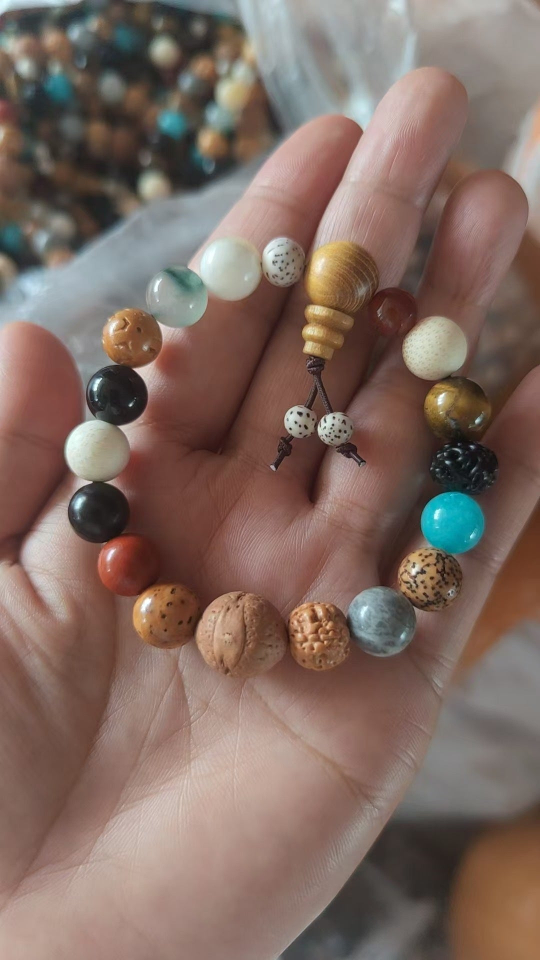 Bodhi Seed Eighteen Prayer Beads Buddha Cultural Artifact Bracelet