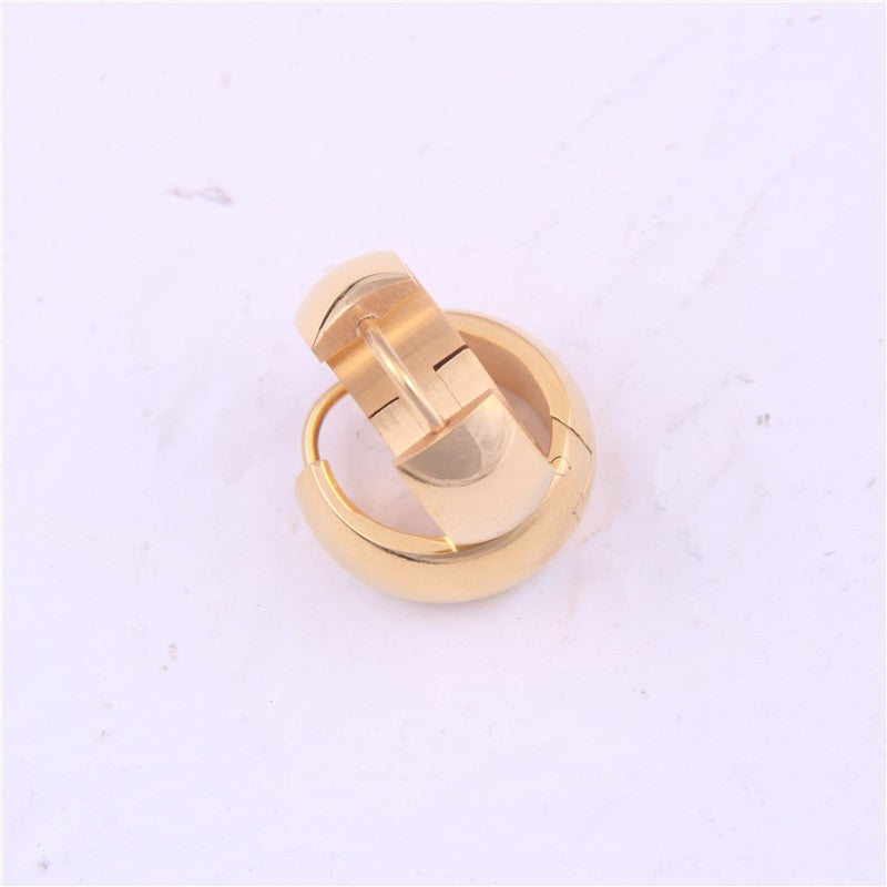Titanium Steel Gold-plated Simple Fashion Circle Earrings