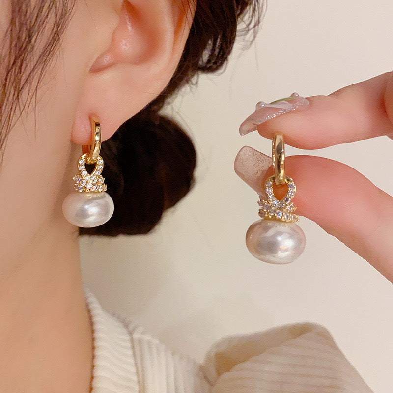 Light Luxury High-grade Fashion Temperament Bread Bead Ear Earrings