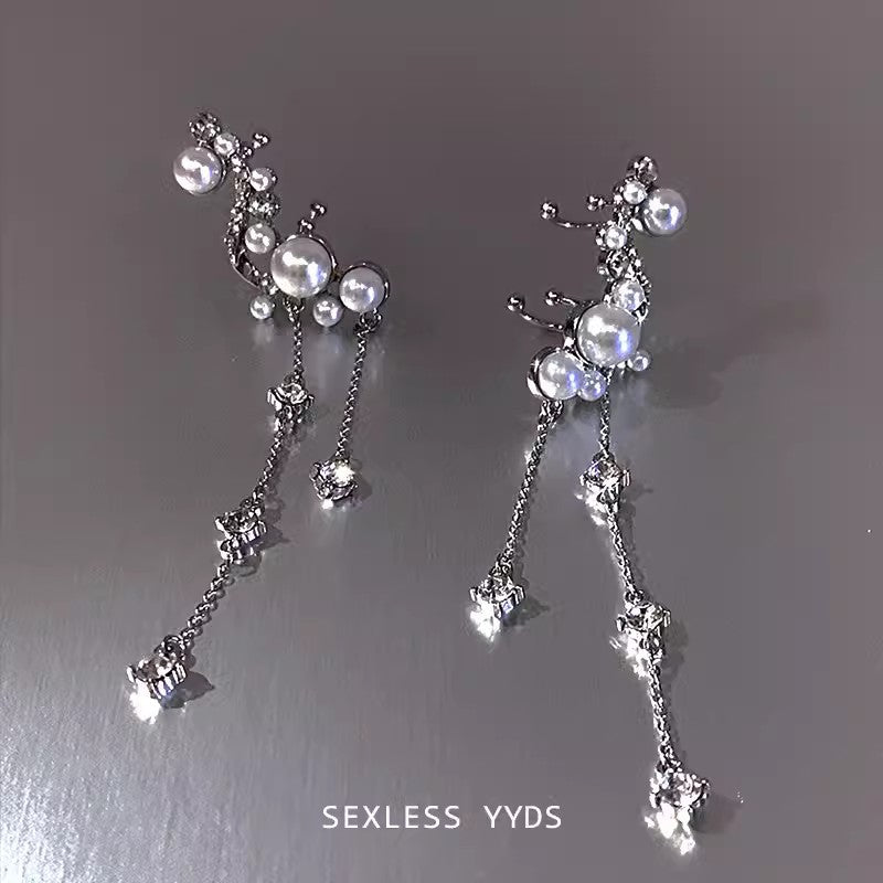 Women's Tassel Ear Clip High-grade Light Luxury Temperament Earrings