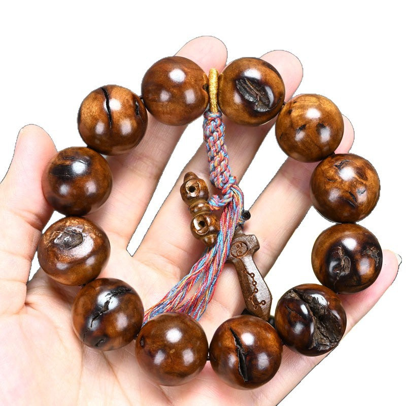 Men's Lightning Strike Jujube Tree Lei Jiao Wood Pattern Bracelet