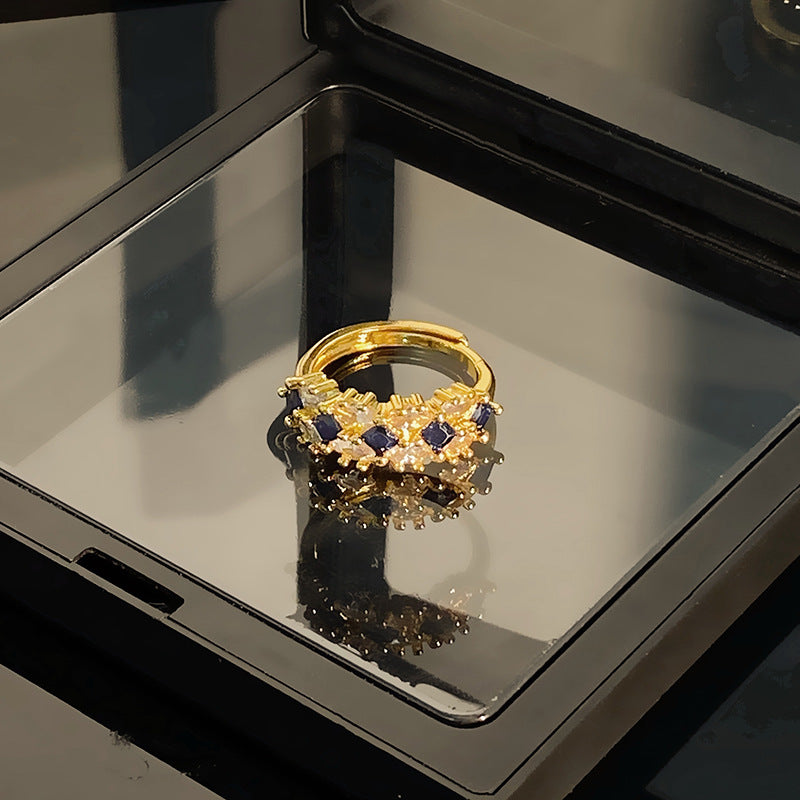 Retro Affordable Luxury Western Region Lace Hollow Out Rings