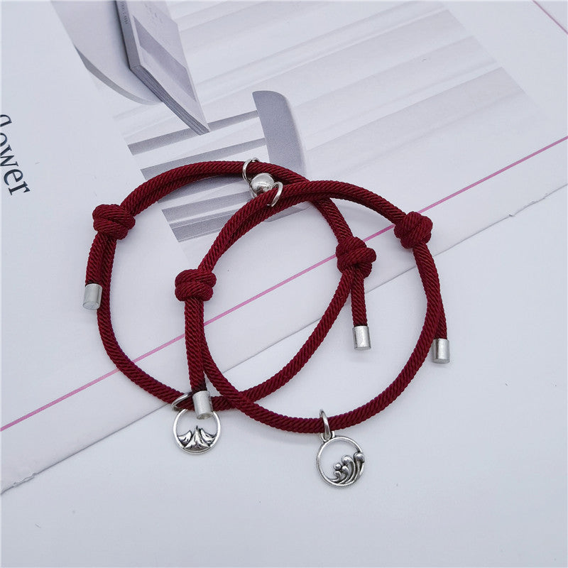 Women's & Men's Couple Magnet Attract True Pair And Woven Bracelets