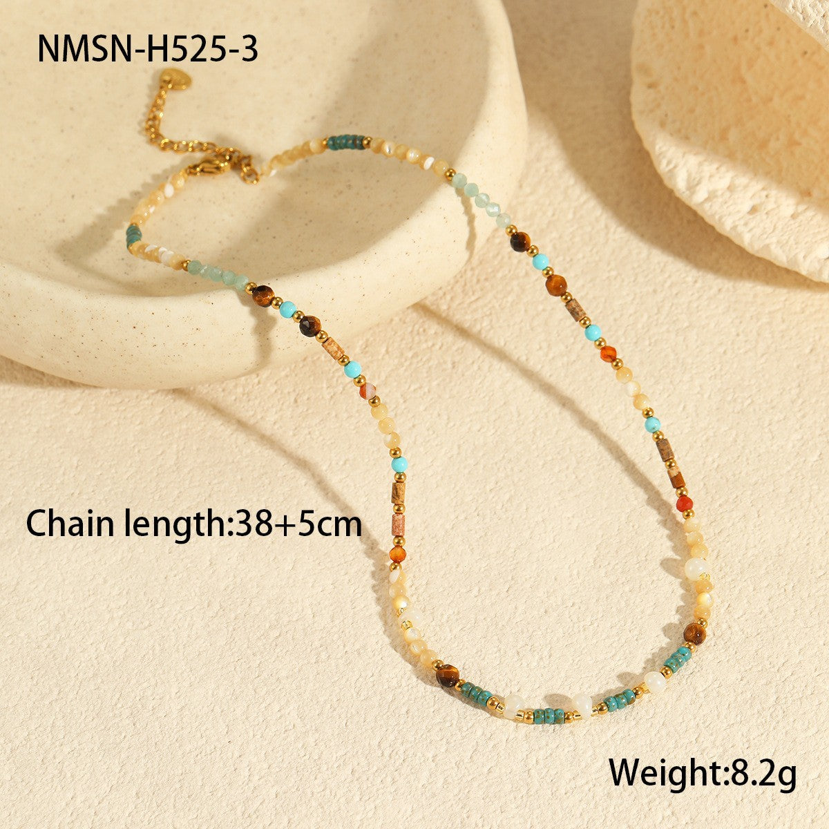 Women's Color Beads Stringed Starfish Suit Summer Necklaces