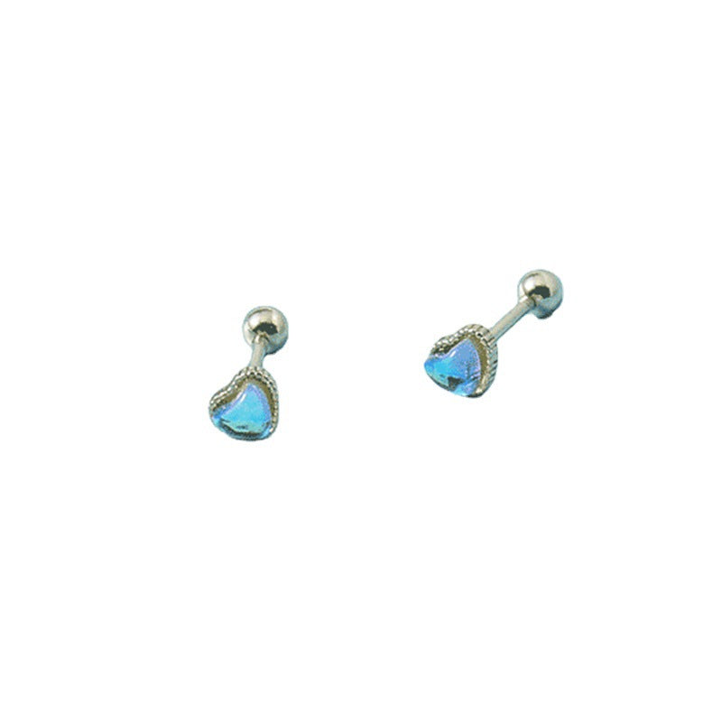 Colorful Love Heart Small Simple Trendy Cold Style Stud Earrings