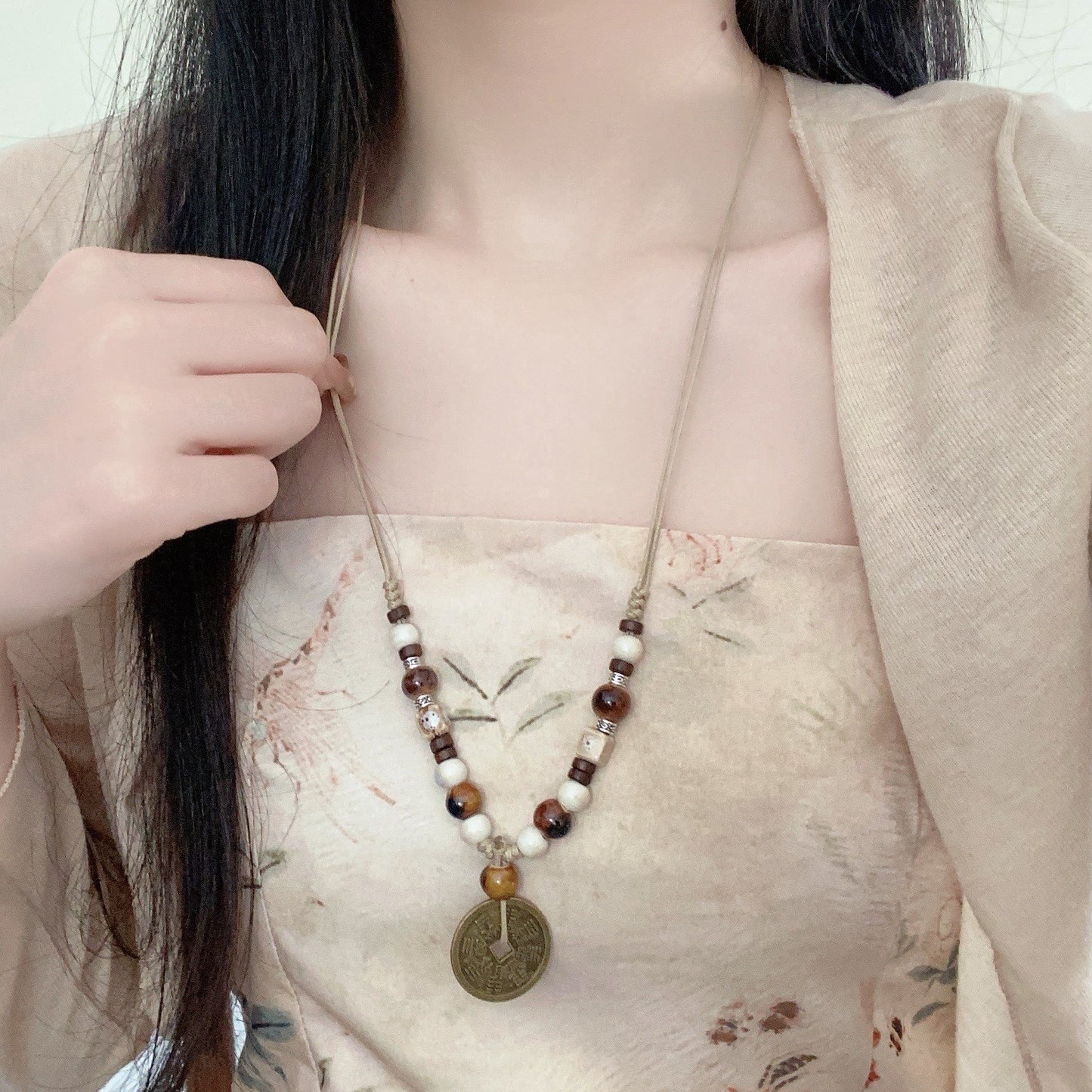 Women's Long Feather Retro Ethnic Personality Sweater Necklaces