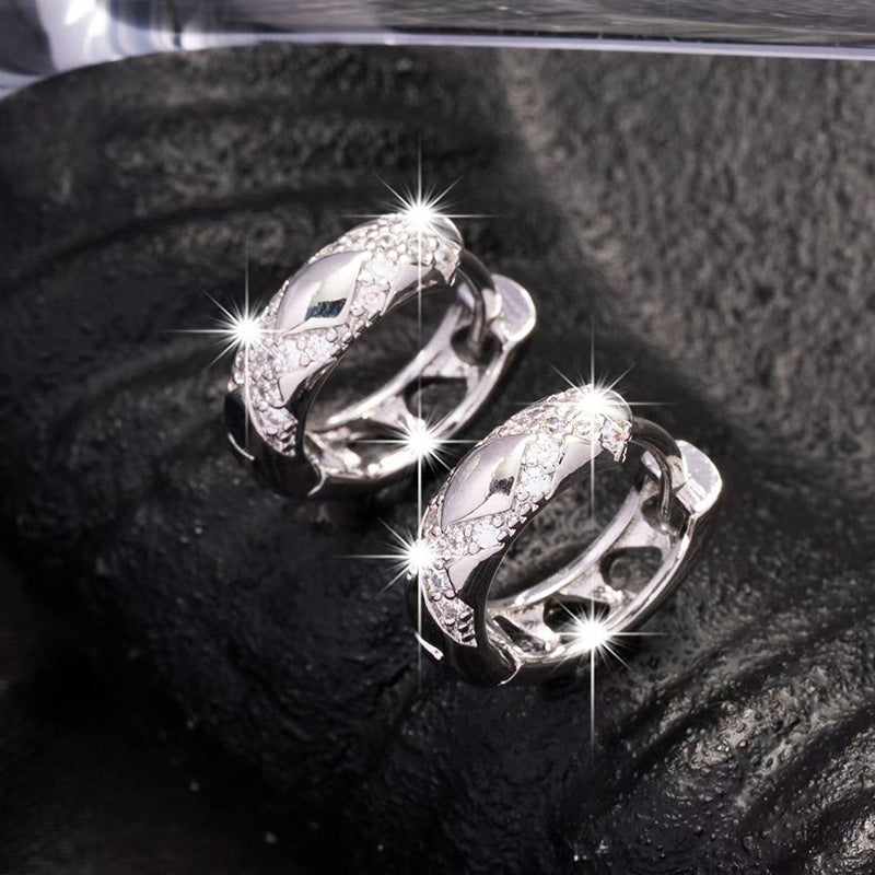 Women's & Men's Shi Cross Micro Inlaid Zircon Style Hollow Out Senior Simple Rings