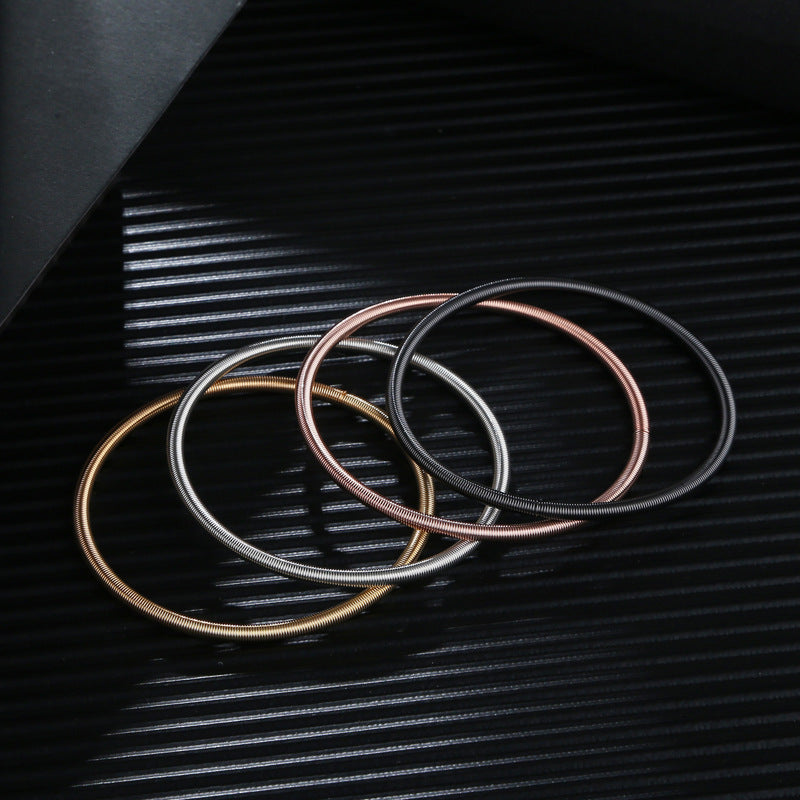 Spring Coil Screw Head Can Be Random Carbon Bracelet