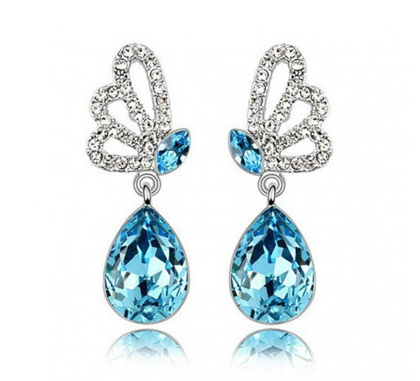 Round Crystal Korean Cute Fashion Elegant Stud Earrings