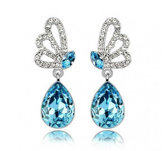 Round Crystal Korean Cute Fashion Elegant Stud Earrings