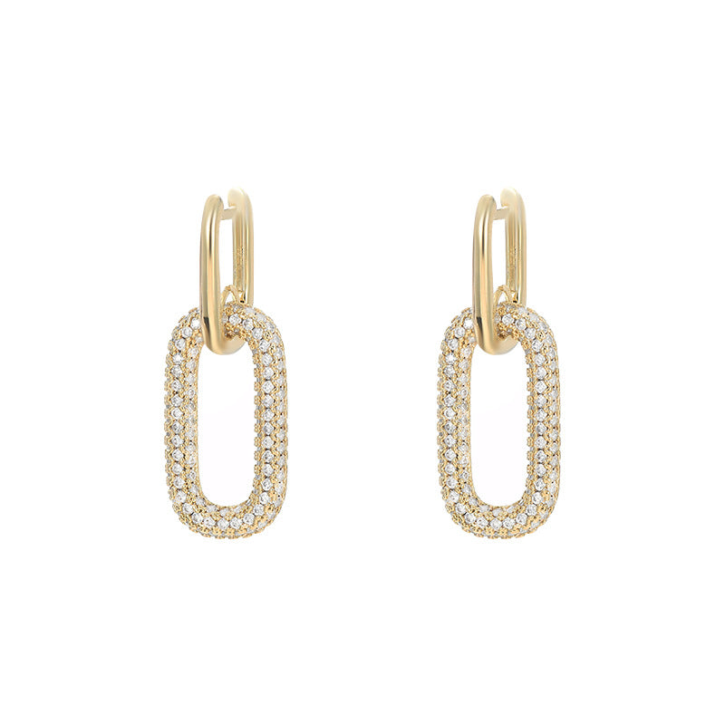 Women's Simple Studded With Zircon High-grade Full Stud Earrings