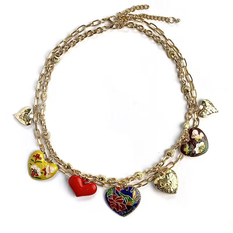 Exaggerated Love Neck Niche Personality Design Light Necklace