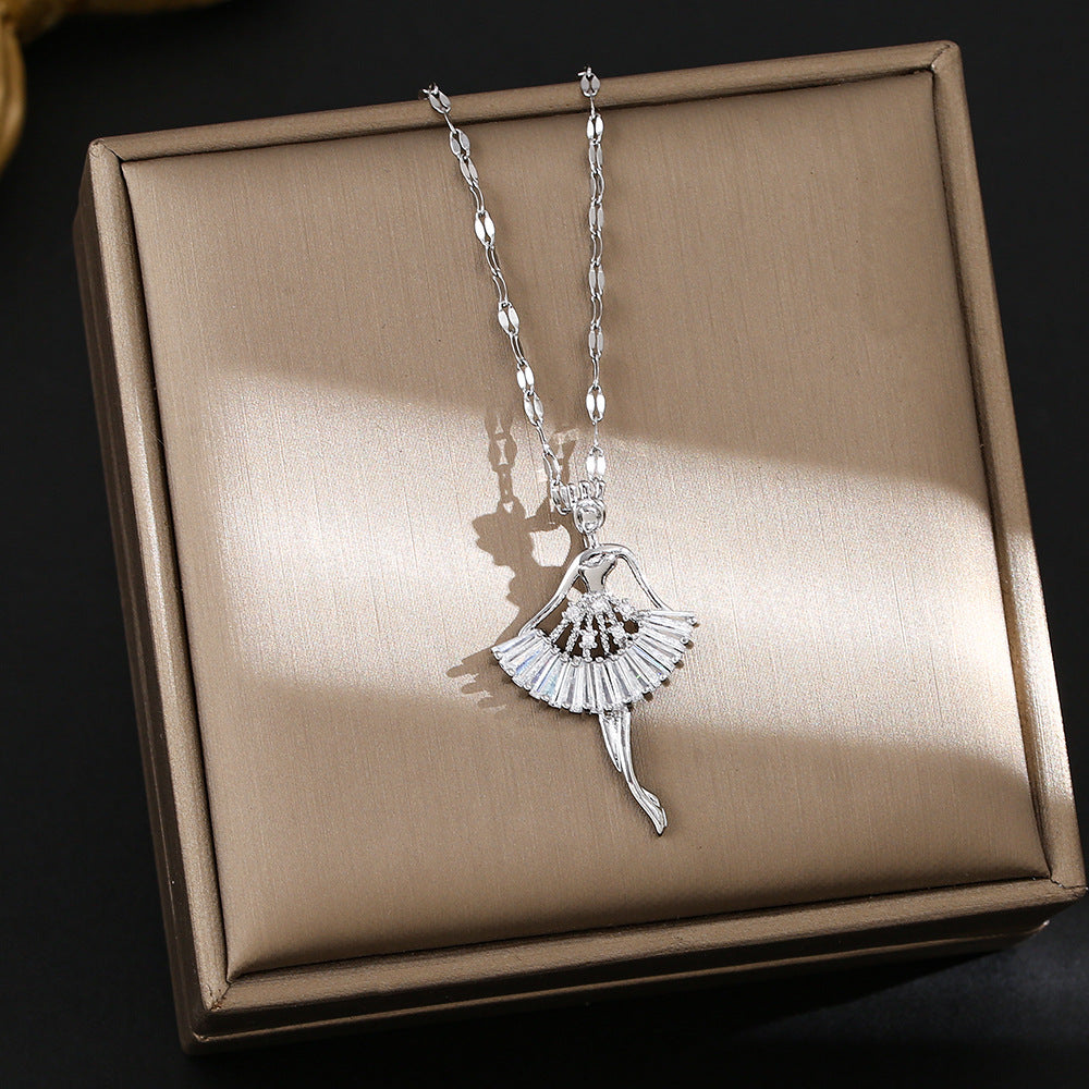 Inlaid Zircon Ballet Female Elegant High-grade Necklace