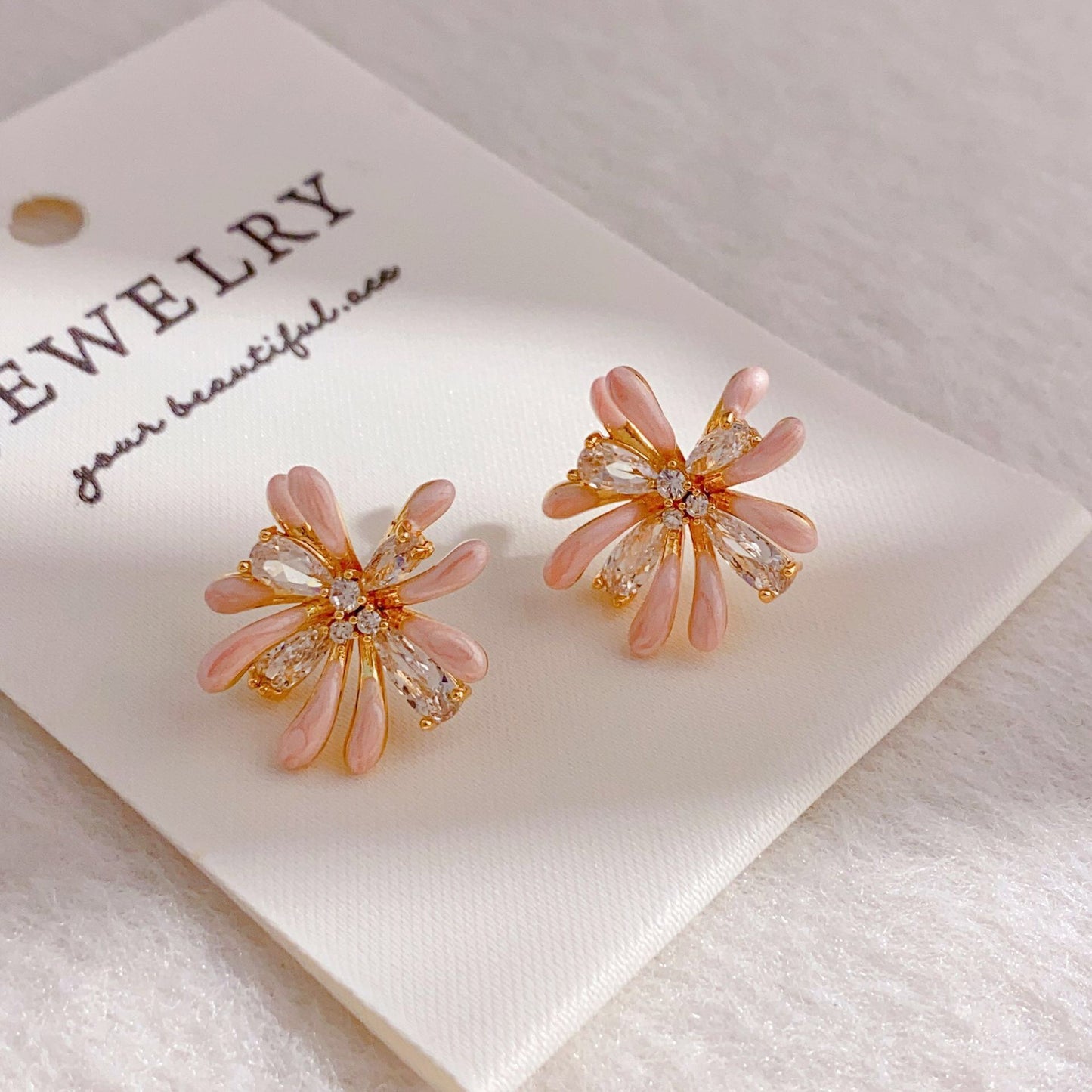 Oil Drop Zircon Fireworks Minority Fashion Colorful Temperament Design Unique Stud Earrings