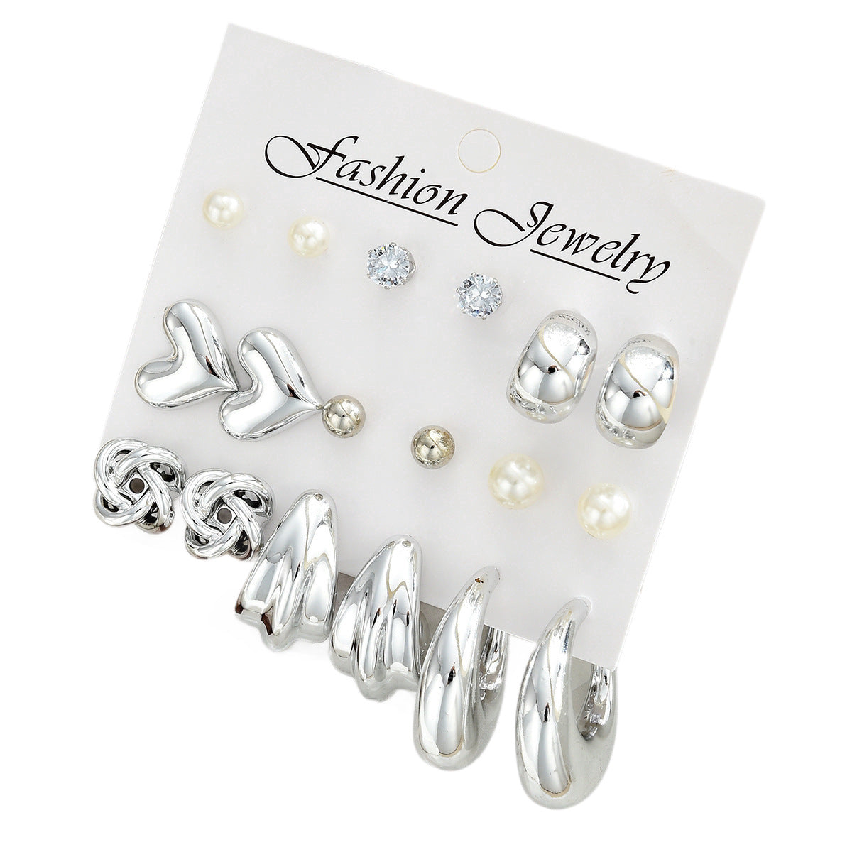Women's Exaggerated Hollow Heart Flower Alloy Geometric Earrings