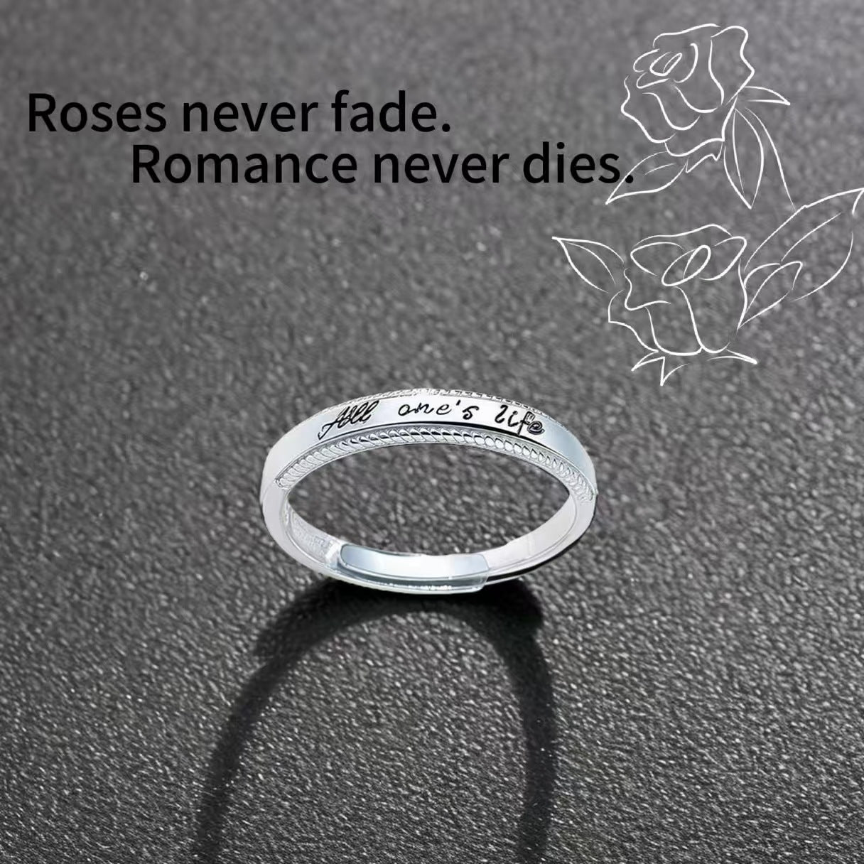 Rose Prince Couple Mobius Diamond Adjustable Rings