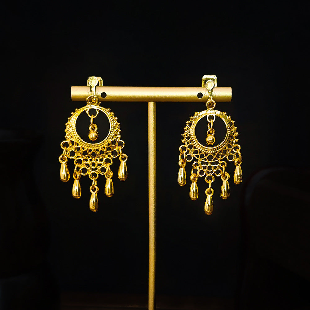 Long Water Drop Tassel Tourist Attractions Diamond Ears Earrings